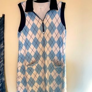 JOFIT blue argyle golf dress - MEDIUM